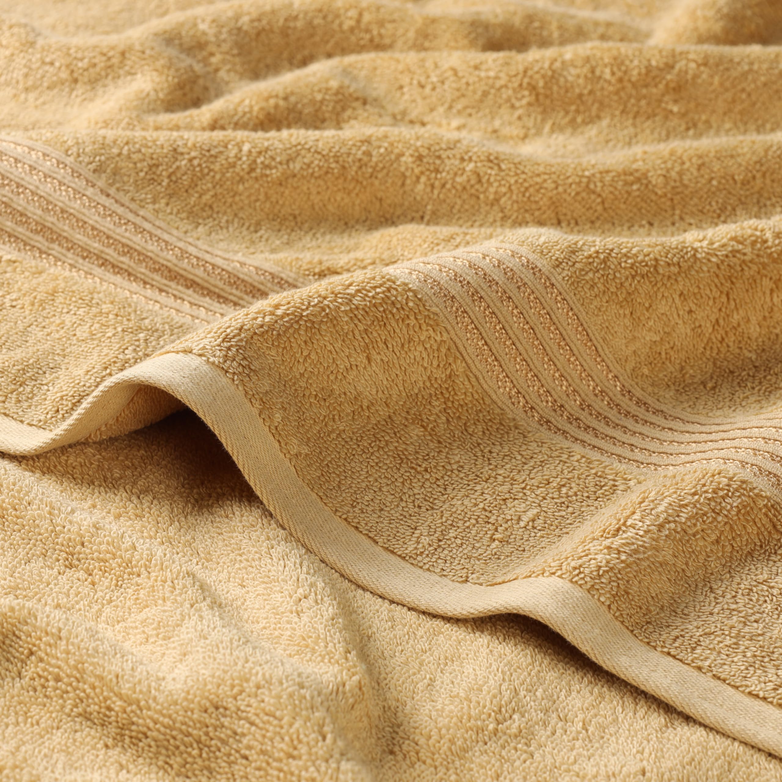 Superior Luxury Cotton Bath Towel Set - 6-Piece Towel Set, Premium Egyptian Cotton Towels, Gold